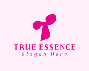 Pink Fashion Letter T logo design