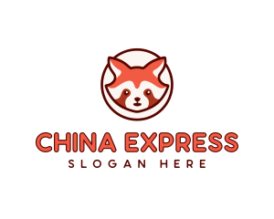 Red Panda Cute Animal logo design