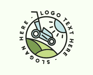 Hill - Lawn Mower Yard Badge logo design