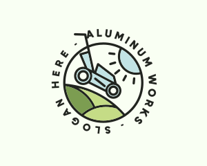 Lawn Mower Yard Badge logo design