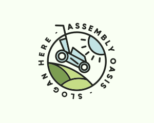 Lawn Mower Yard Badge logo design