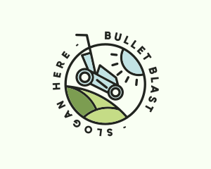 Lawn Mower Yard Badge logo design