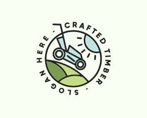 Lawn Mower Yard Badge logo design