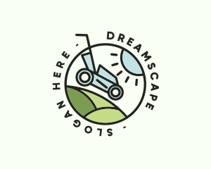 Lawn Mower Yard Badge logo design