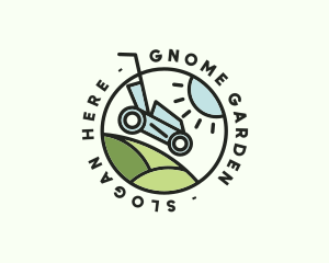 Lawn Mower Yard Badge logo design