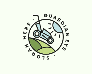 Lawn Mower Yard Badge logo design