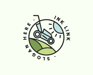 Lawn Mower Yard Badge logo design