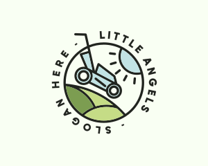 Lawn Mower Yard Badge logo design