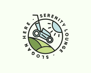 Lawn Mower Yard Badge logo design