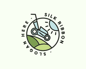 Lawn Mower Yard Badge logo design