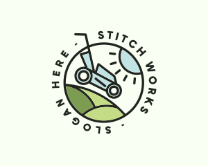 Lawn Mower Yard Badge logo design