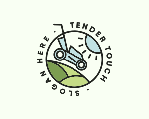 Lawn Mower Yard Badge logo design