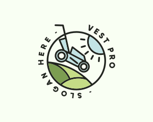 Lawn Mower Yard Badge logo design