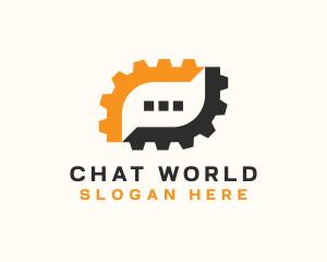 Mechanical Gear Chat  logo design