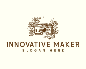 Camera Floral Photography logo design