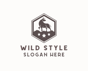 Hexagon Wild Bull logo design