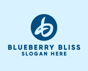 Blue Handwritten Letter B  logo design