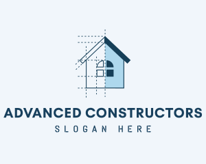 House Blueprint Construction logo design