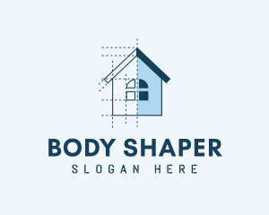 House Blueprint Construction logo design