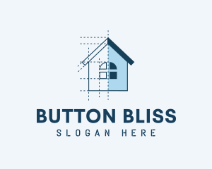 House Blueprint Construction logo design