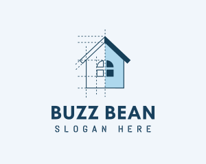 House Blueprint Construction logo design