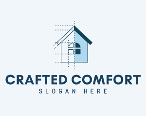 House Blueprint Construction logo design