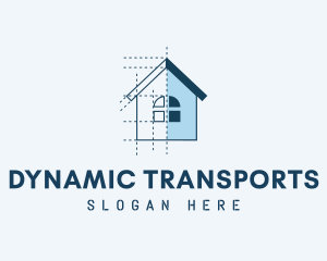 House Blueprint Construction logo design