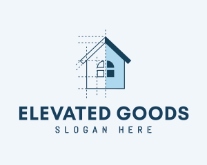 House Blueprint Construction logo design