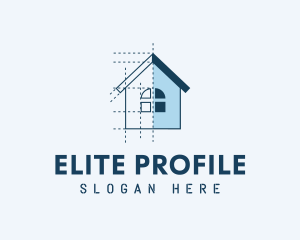 House Blueprint Construction logo design