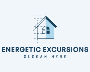 House Blueprint Construction logo design