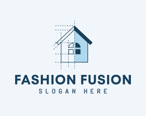 House Blueprint Construction logo design