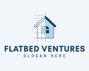 House Blueprint Construction logo design