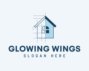 House Blueprint Construction logo design