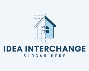 House Blueprint Construction logo design