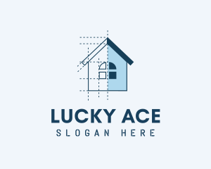 House Blueprint Construction logo design