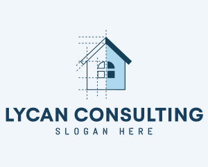 House Blueprint Construction logo design