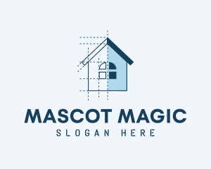 House Blueprint Construction logo design