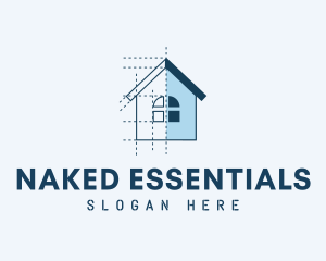 House Blueprint Construction logo design