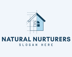 House Blueprint Construction logo design