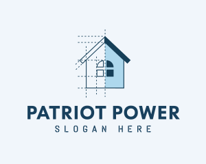 House Blueprint Construction logo design