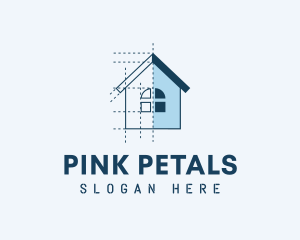 House Blueprint Construction logo design