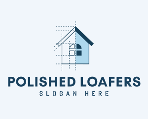 House Blueprint Construction logo design