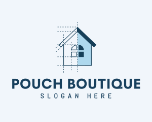 House Blueprint Construction logo design