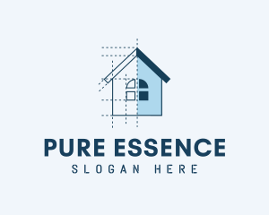 House Blueprint Construction logo design