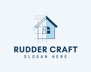 House Blueprint Construction logo design