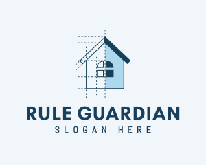 House Blueprint Construction logo design