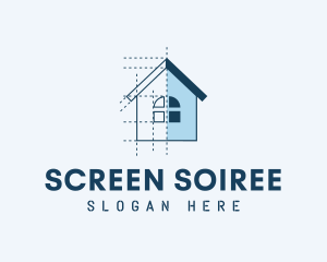 House Blueprint Construction logo design