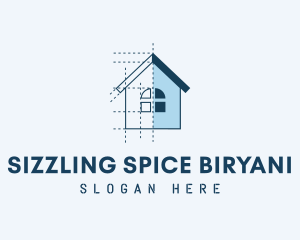 House Blueprint Construction logo design