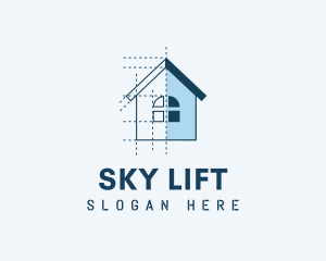 House Blueprint Construction logo design