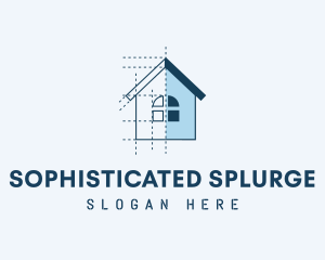 House Blueprint Construction logo design